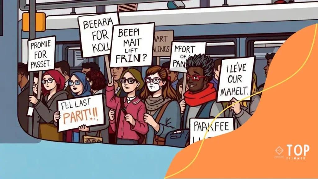 Protests against public transportation budget cuts