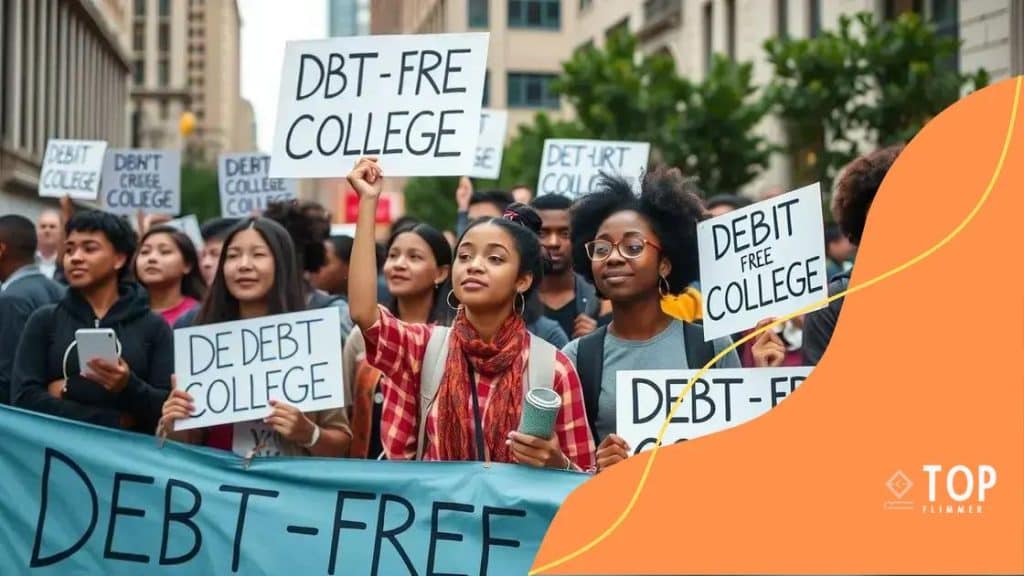 Student protests for debt-free college spark nationwide debate