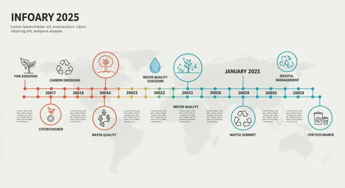 Infographic timeline illustrating key environmental regulatory milestones leading to January 2025.