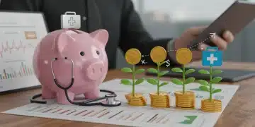 Illustration of HSA contributions growing alongside medical symbols for 2025 financial planning