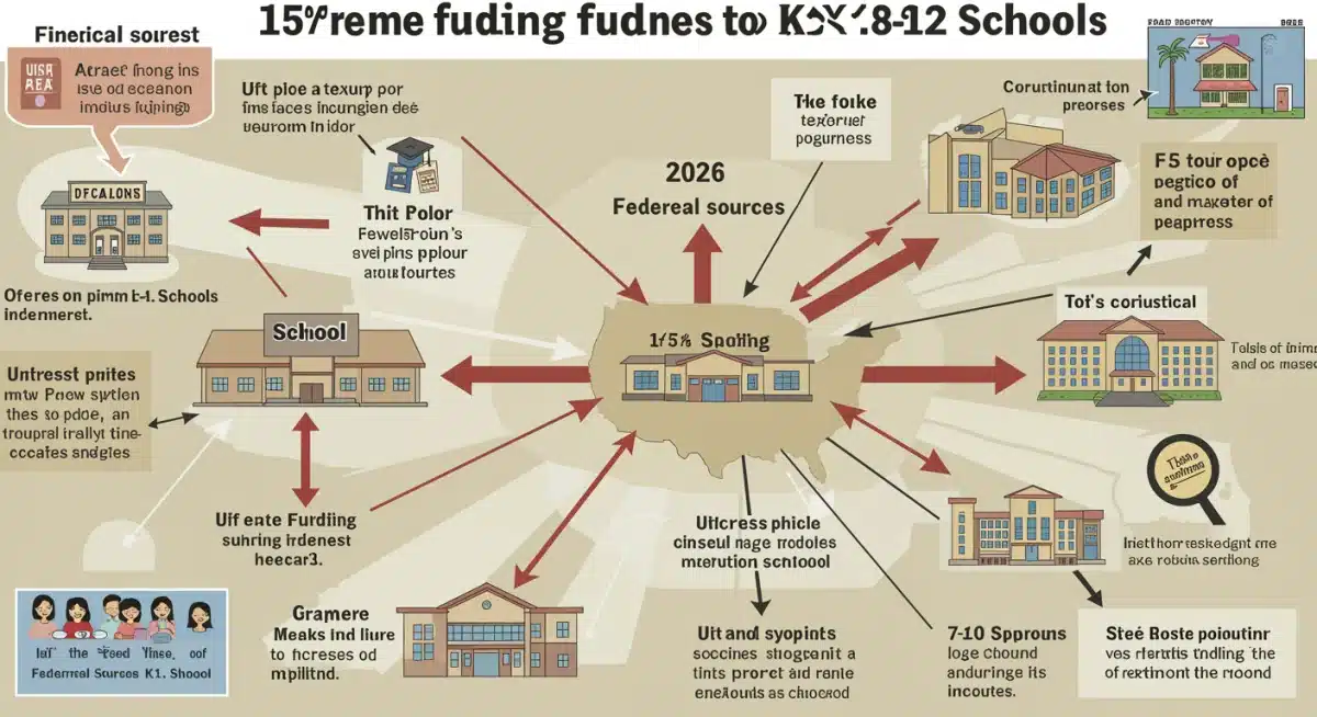 Infographic showing 15% federal funding increase for K-12 schools in 2026