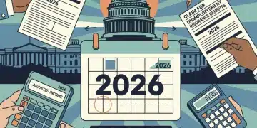 Hands analyzing unemployment forms with 2026 calendar and US Capitol, symbolizing CARES Act 2.0 changes.