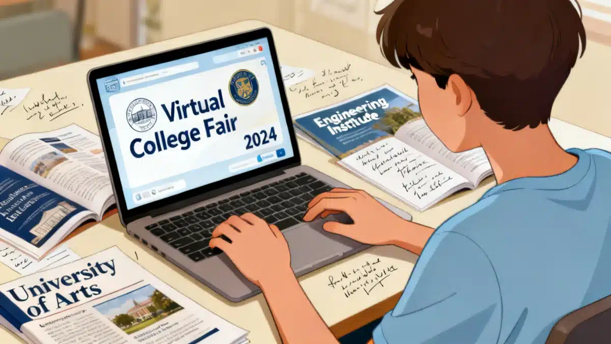 Student researching colleges online for 2026 admissions