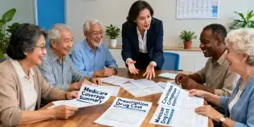 Seniors discussing 2026 Medicare Part D plan options and potential savings with an advisor.