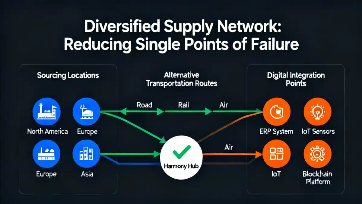 Diversified supply network components infographic