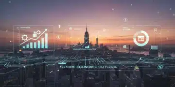 Digital representation of economic data and labor market trends impacting consumer spending and retail in 2026.