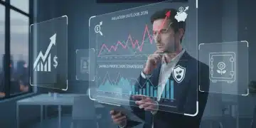 Financial charts showing economic trends and a person planning for inflation in 2026