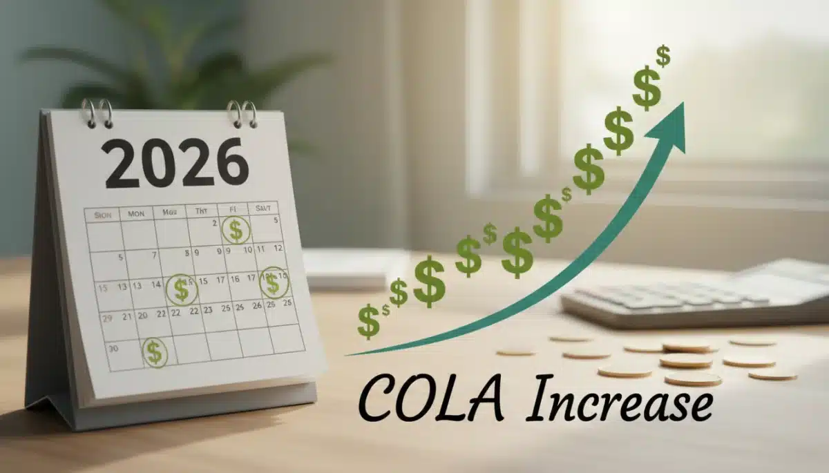 Upward trend graph with dollar signs, symbolizing positive financial impact of COLA increase in 2026.