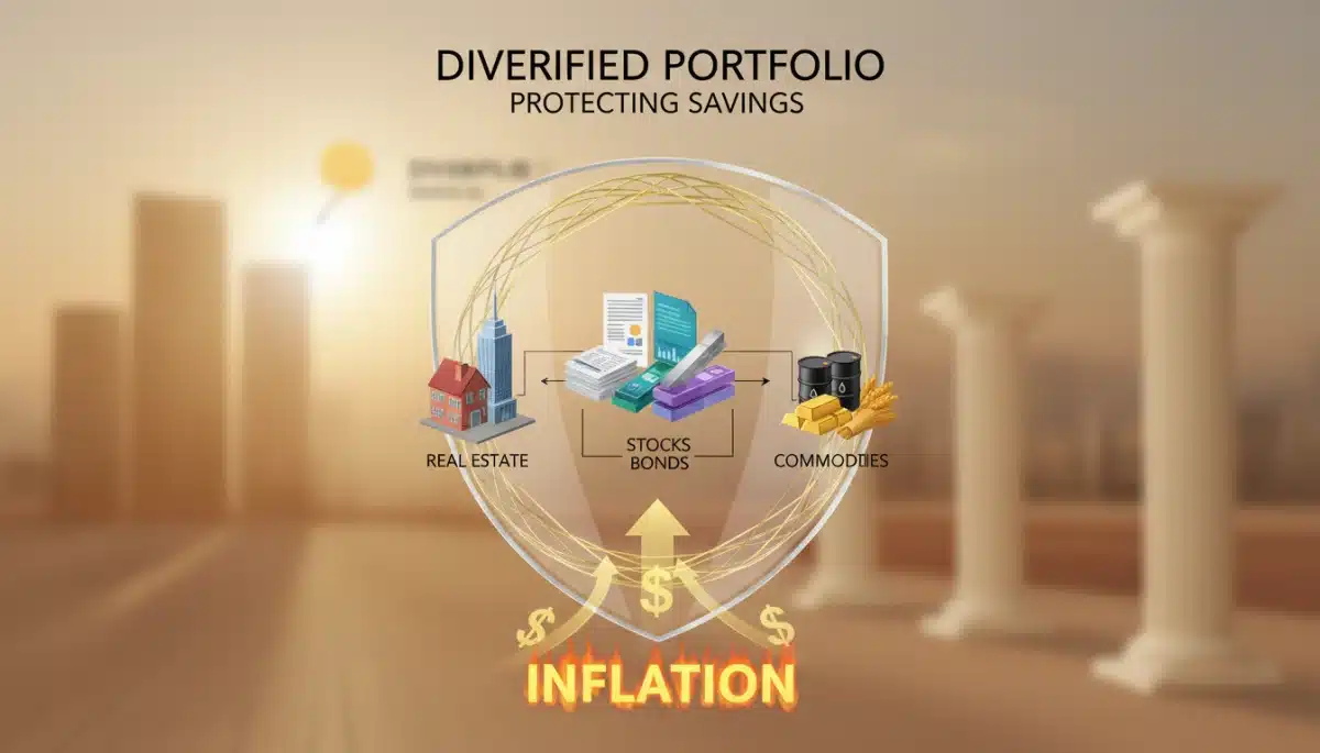 Diversified investment portfolio protecting savings from inflation