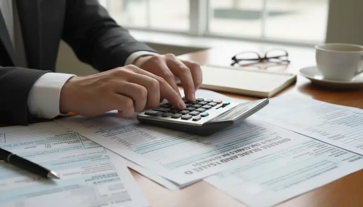 Calculating capital gains tax on a calculator with tax forms