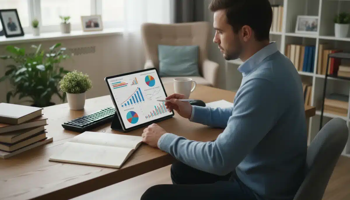 Person analyzing data for career planning