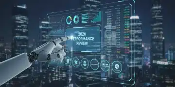 Futuristic digital interface showing robo-advisor performance review 2026