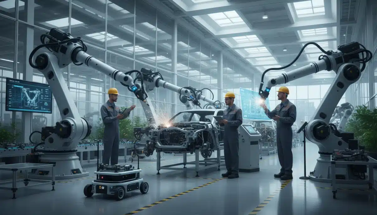 Robotics and human collaboration in a modern factory setting