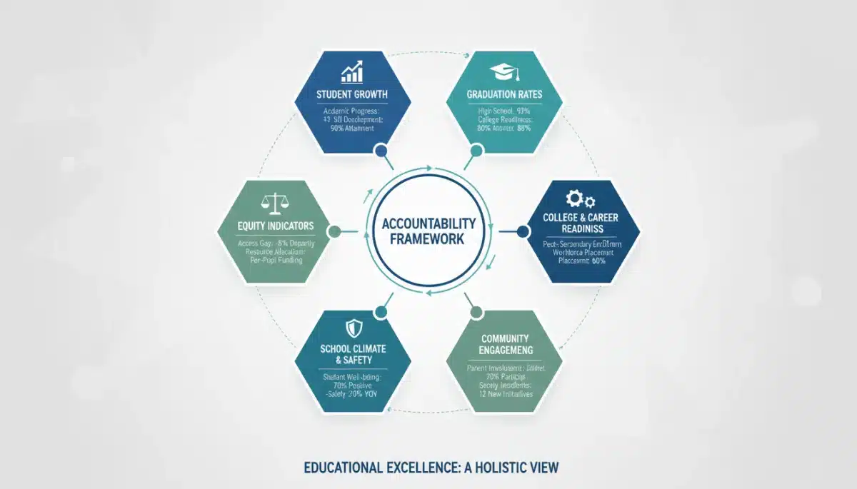 Infographic showing key metrics for school accountability
